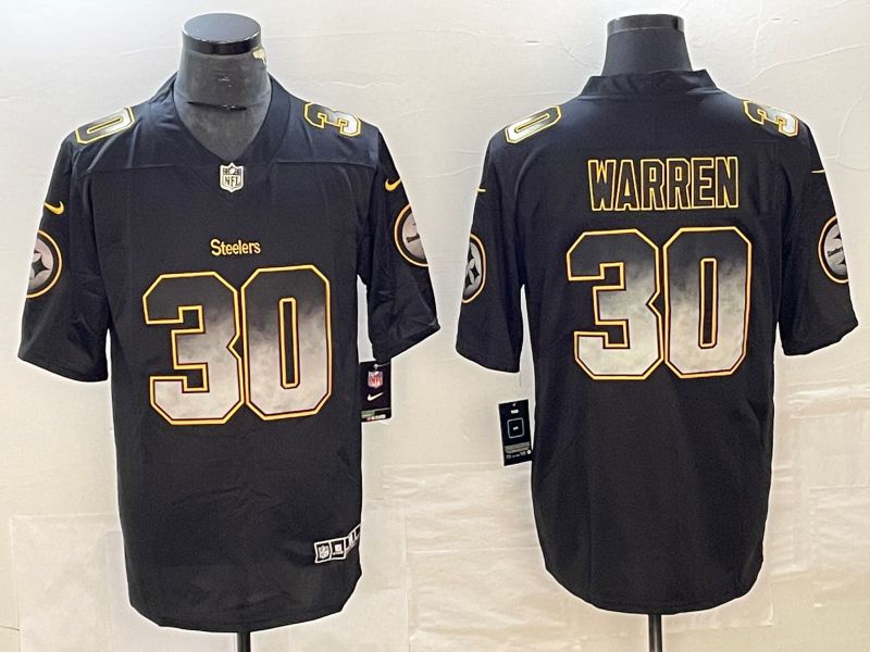 Men Pittsburgh Steelers #30 Warren Nike Teams Black Smoke Fashion Limited NFL Jersey